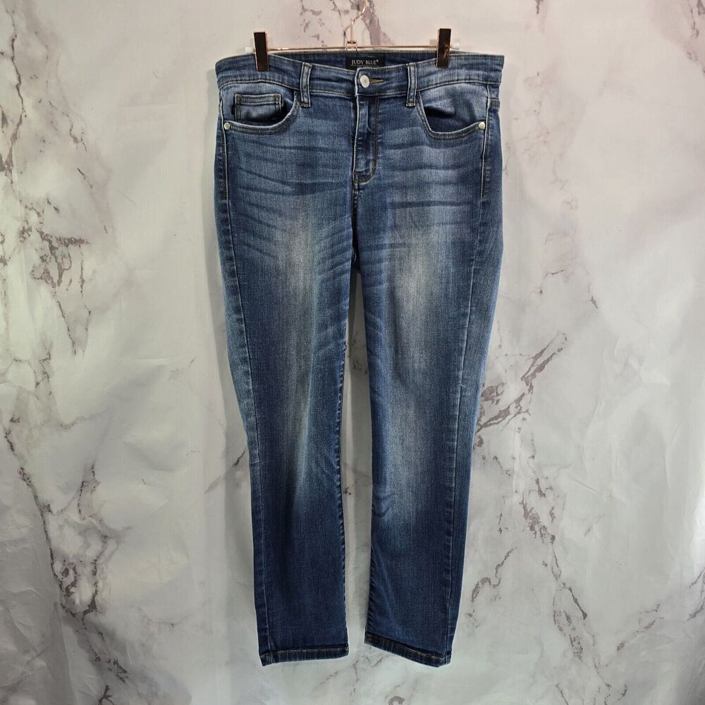 Judy Blue Jean Womens 30 11 High Rise Skinny Relaxed Fit Denim Medium Crop